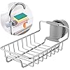 Adjustable Stainless Steel Faucet Sponge Holder | Kitchen Sink Storage Basket (1.8–3cm Tap Fit)